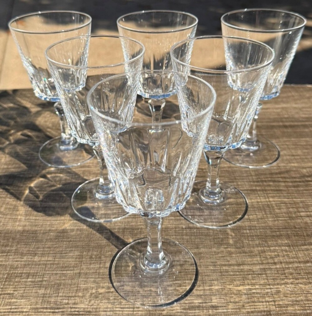 Cristal d'Arques Durand Versailles Lead Crystal Wine Glasses France Set of 6